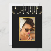 ブラックイエローサボテンの50と素晴らしいホワイトライト 招待状 (裏面)