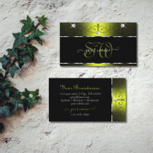 ブラックイエロースクイグルダイヤきらめくモンドイニシャル