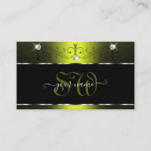 ブラックイエロースクイグルダイヤきらめくモンドイニシャル 名刺 (正面)