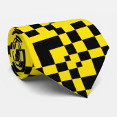 ブラックイエロースクエアゲーム ネクタイ (ロール)