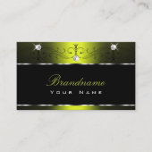 ブラックイエロースクレきらめくグダイヤ華美モンド 名刺 (正面)