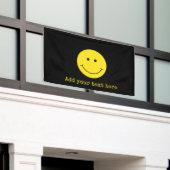 ブラックイエロースマイルグリン顔ハッピーバナー 横断幕 (ビルの外側)