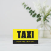 ブラックイエロータクシー夜タクシー運転手 名刺 (スタンド正面)