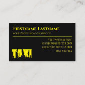 ブラックイエロータクシー夜タクシー運転手 名刺 (裏面)