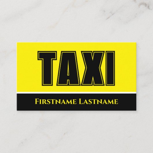 ブラックイエロータクシー夜タクシー運転手 名刺 (正面)