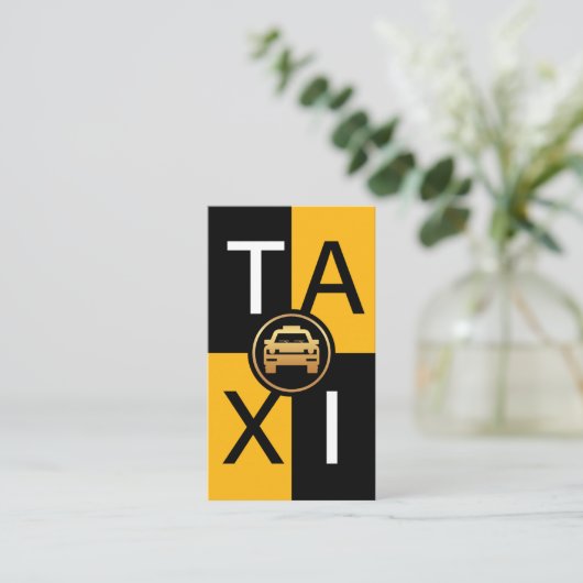ブラックイエロータクシーCheckbox Driving 名刺 (スタンド正面)