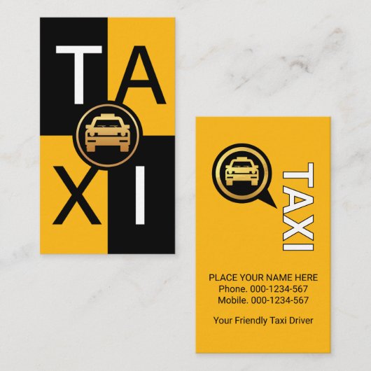 ブラックイエロータクシーCheckbox Driving 名刺 (正面/裏面)