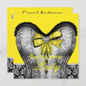 ブラックイエローダマスクコルセットバチェロレッテ 招待状 (正面/裏面)