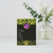 ブラックイエローダマスクパープルアメジストジェムモノグラム 名刺 (スタンド正面)