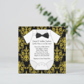 ブラックイエローダマスク男の赤ちゃんシャワー 招待状 (スタンド正面)