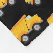 ブラックイエローダンプトラックボーイ建築ワーカー フリースブランケット (角)