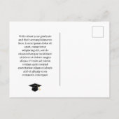 ブラックイエローチクールャックボード写真卒業 案内ポストカード (裏面)