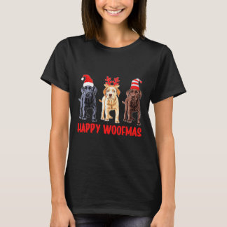 ブラックイエローチョコレートラボクリスマスラブラドールハップ Tシャツ