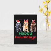 ブラックイエローチョコレート研究室のクリスマスのラブラドール カード (黄色い花)