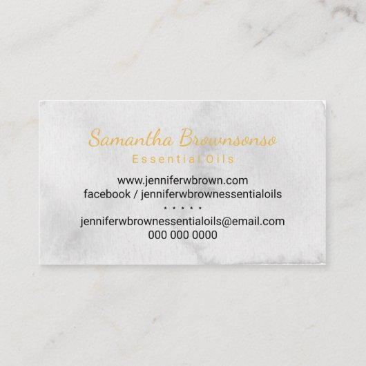 ブラックイエローデイジーの水の色のアロマセラピー 名刺 (裏面)