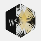 ブラックイエローデザインオーナメント ガラスオーナメント (裏面)