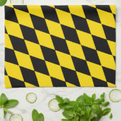 ブラックイエローバイエルン国旗 キッチンタオル (折り畳み)