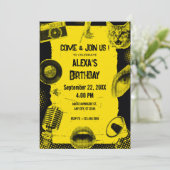 ブラックイエローパンクグランジアーポップ・アートのト招待状 招待状 (スタンド正面)