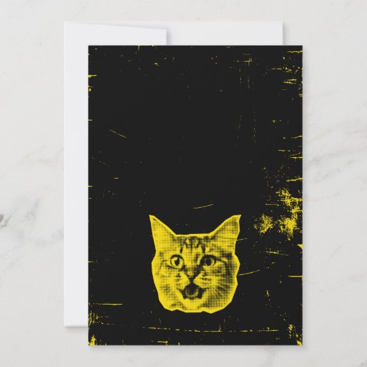 ブラックイエローパンクグランジアーポップ・アートのト招待状 招待状 (裏面)