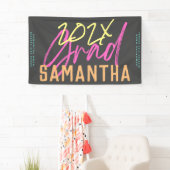 ブラックイエローピンクグリーン高校ファンキー卒業 横断幕 (インサイチュ)