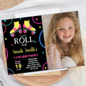 ブラックイエローピンクスケートで滑る誕生日（写真あり） 招待状