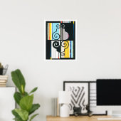 ブラックイエローブルーハバナナイトコラージュ ポスター (ホームオフィス)