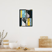 ブラックイエローブルーハバナナイトコラージュ ポスター (キッチン)