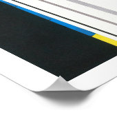 ブラックイエローブルーハバナナイトコラージュ ポスター (角)