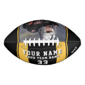 ブラックイエロープレイヤー名番号チームフォト アメリカンフットボール (正面)