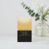 ブラックイエロープレーンシンプルコンサルタント名刺 名刺 (スタンド正面)