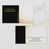ブラックイエロープレーンモダンコンサルタント名刺 名刺 (正面/裏面)