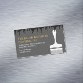 ブラックイエロープロフェッショナルハウスペインター マグネット名刺 (インサイチュ)