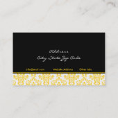 ブラックイエローホワイトダマスクインテリア名刺 名刺 (裏面)