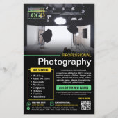 ブラックイエローミントプロフェッショナル写真ロゴ チラシ (正面)