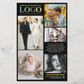 ブラックイエローミントプロフェッショナル写真ロゴ チラシ (裏面)