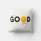 ブラックイエローレッドグッドデイ装飾用クッション クッション (正面)