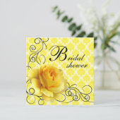 ブラックイエローローズブライダルシャワー招待状 招待状 (スタンド正面)
