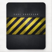 ブラックイエロー危険度ストライプ建築技術者 マウスパッド (正面)