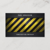 ブラックイエロー危険度ストライプ建築技術者 名刺 (正面)