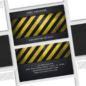 ブラックイエロー危険度ストライプ建築技術者 名刺