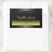 ブラックイエロー商品パッケージラベル ソフトグリッター 長方形シール (バッグ)