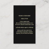 ブラックイエロー実在エステートエージェントブローカーニューホーム 名刺 (裏面)