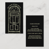 ブラックイエロー実在エステートエージェントブローカーニューホーム 名刺 (正面/裏面)