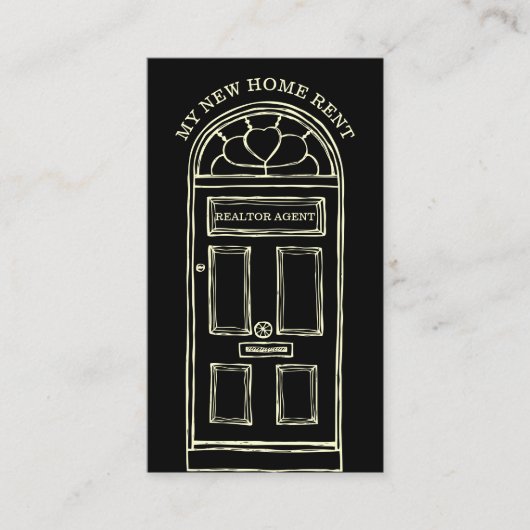 ブラックイエロー実在エステートエージェントブローカーニューホーム 名刺 (正面)