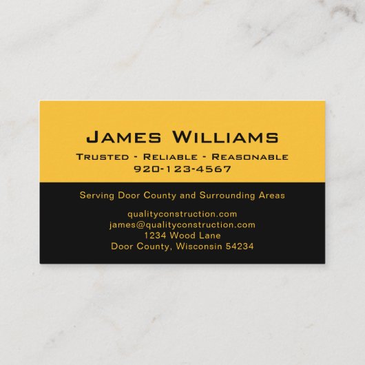 ブラックイエロー建築名刺 名刺 (裏面)
