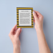 ブラックイエロー横線幾何学蜂の動物 チラシ (手)