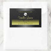 ブラックイエロー製品パッケージラベルグリッターロゴ 長方形シール (バッグ)