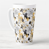 ブラックイエロー金ゴールドヒョウアニマルプリント カフェラテマグ (左アングル)