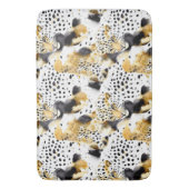 ブラックイエロー金ゴールドヒョウアニマルプリント バスマット (正面縦)