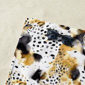 ブラックイエロー金ゴールドヒョウアニマルプリント ビーチタオル (インサイチュ)